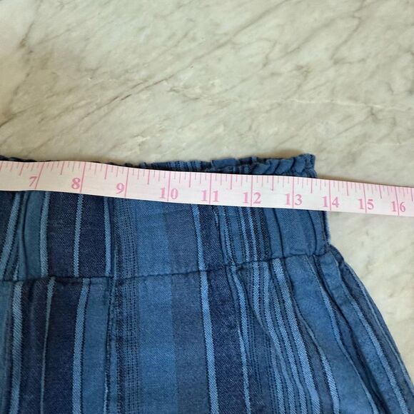 Indigo Rein Blue Striped linen blend Shorts Size M - Picture 5 of 6